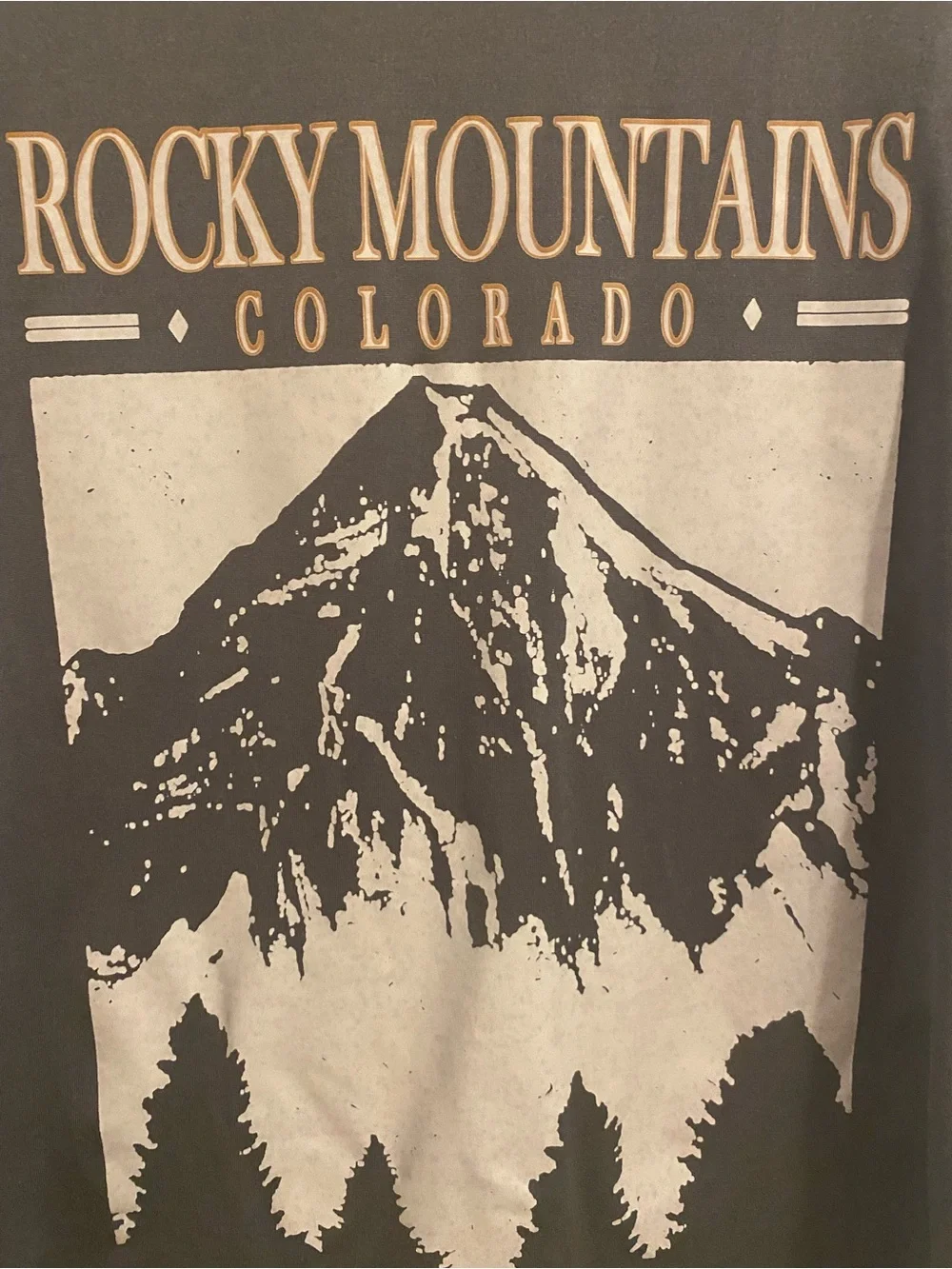 Rocky Mountains Colorado Graphic Tee - Gray with Cream Print